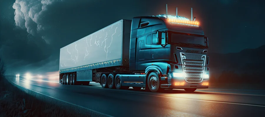 truck-with-white-trailer-that-says-scania-side 1